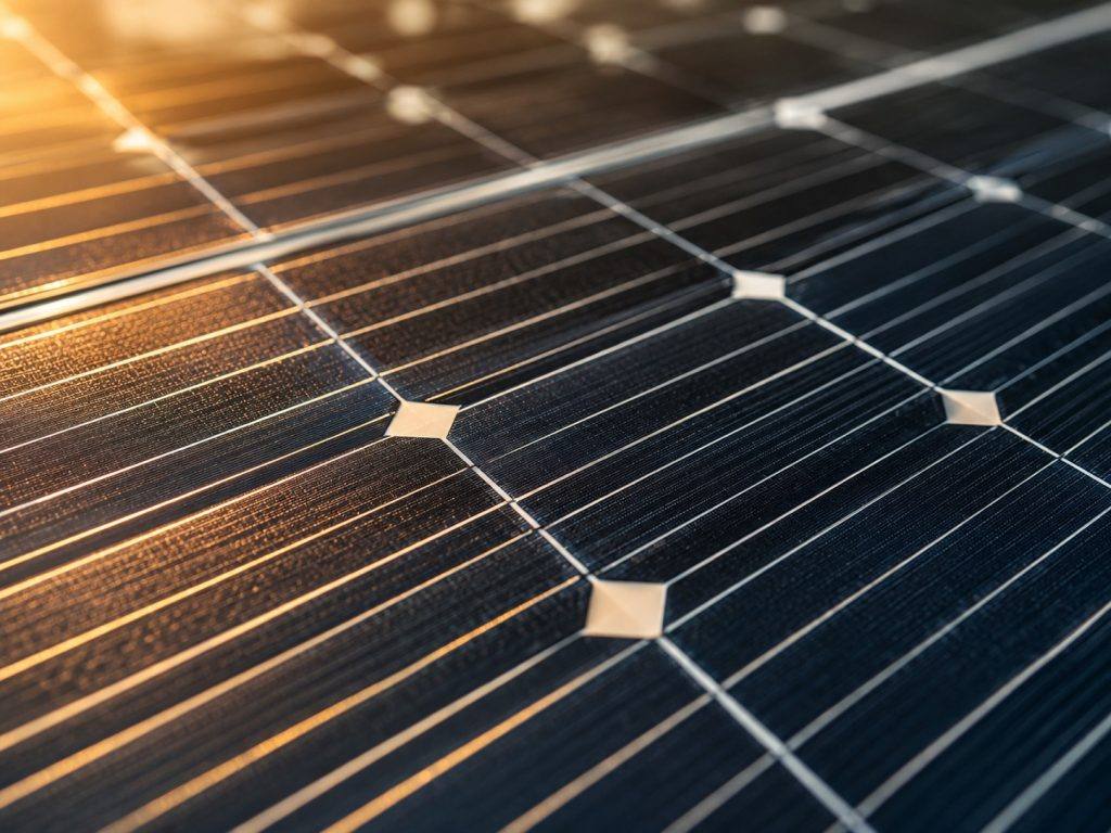 Nahaufnahme eines monokristallinen Solarmoduls